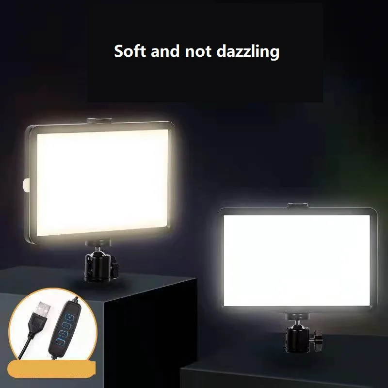 Network Webcam fill light Dimmable Fill Lamp Panel LED Video Light with Color Filters for Desktop Live Streming Youtube Tiktok