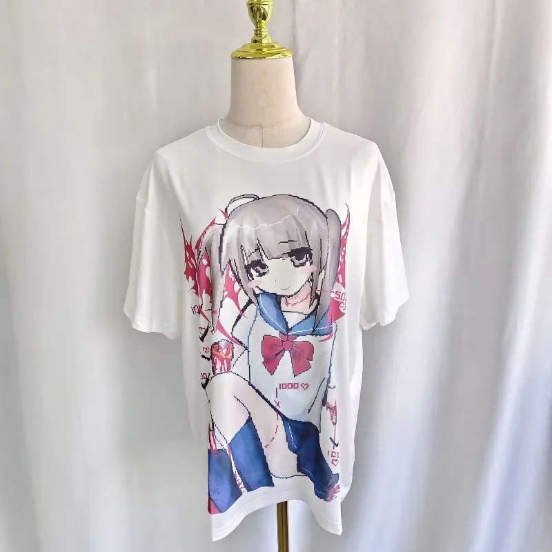 Kimutomo T Shirts Women Cartoon Printed Sweet Y2k Aesthetic Japanese Style Loose Short Sleeve Fashion Harajuku Tee Tops Casual