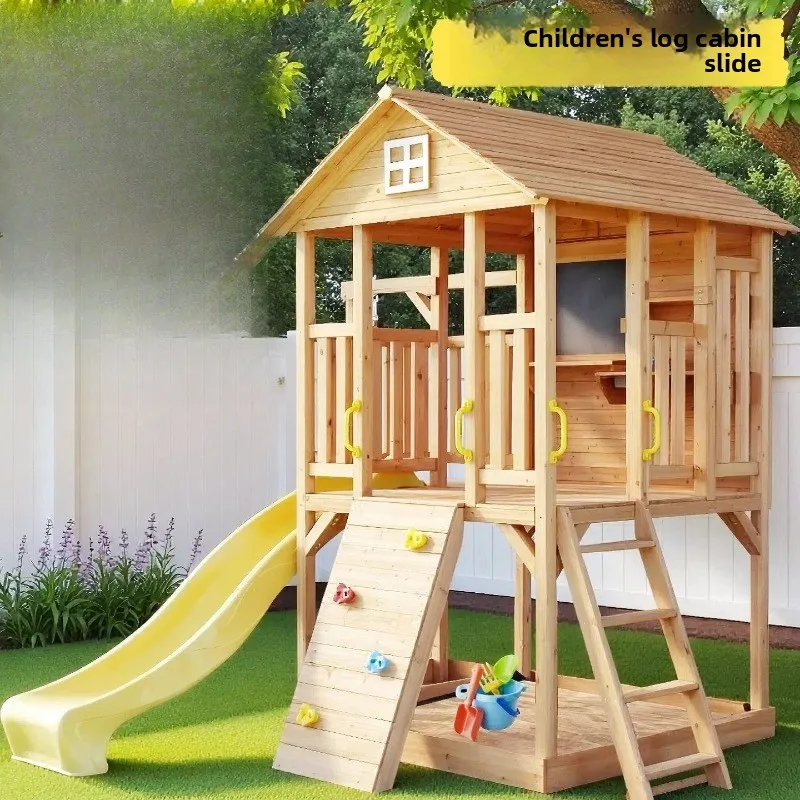 Outdoor wooden slide Qiuqian multi-functional climbing frame Homestay no power amusement facilities