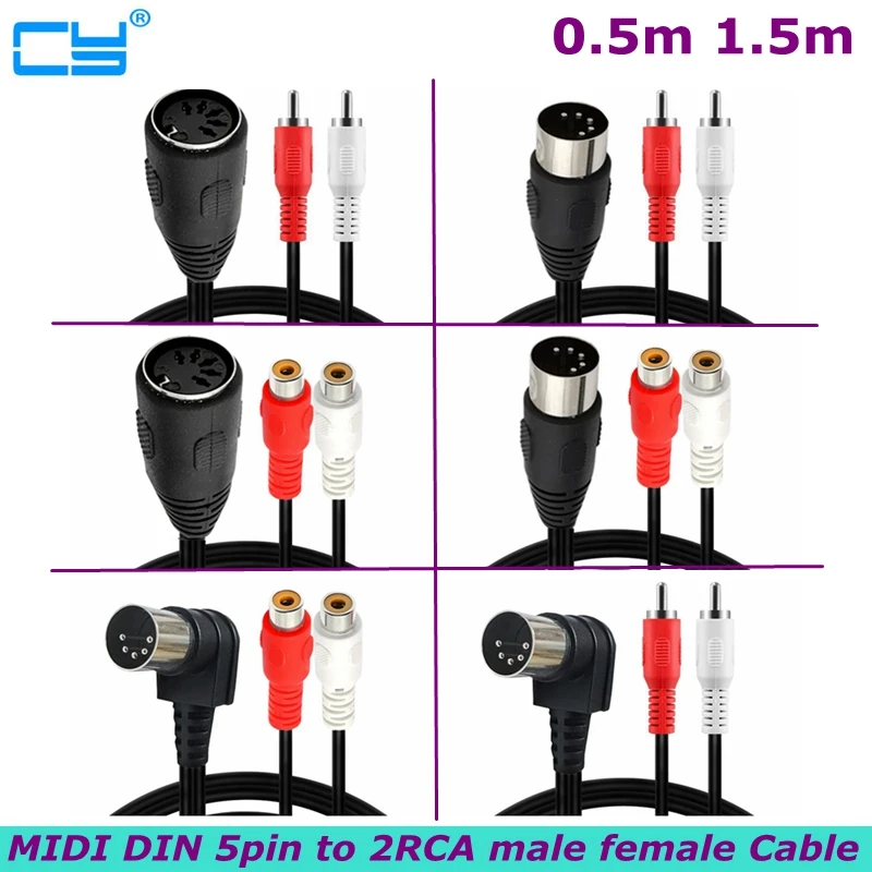 

MIDI DIN 5pin to 2RCA Lotus Male to Female Audio Device Adapter Cable for Electrophonic Bang&Olufsen, Naim, Quad. Stereo Systems