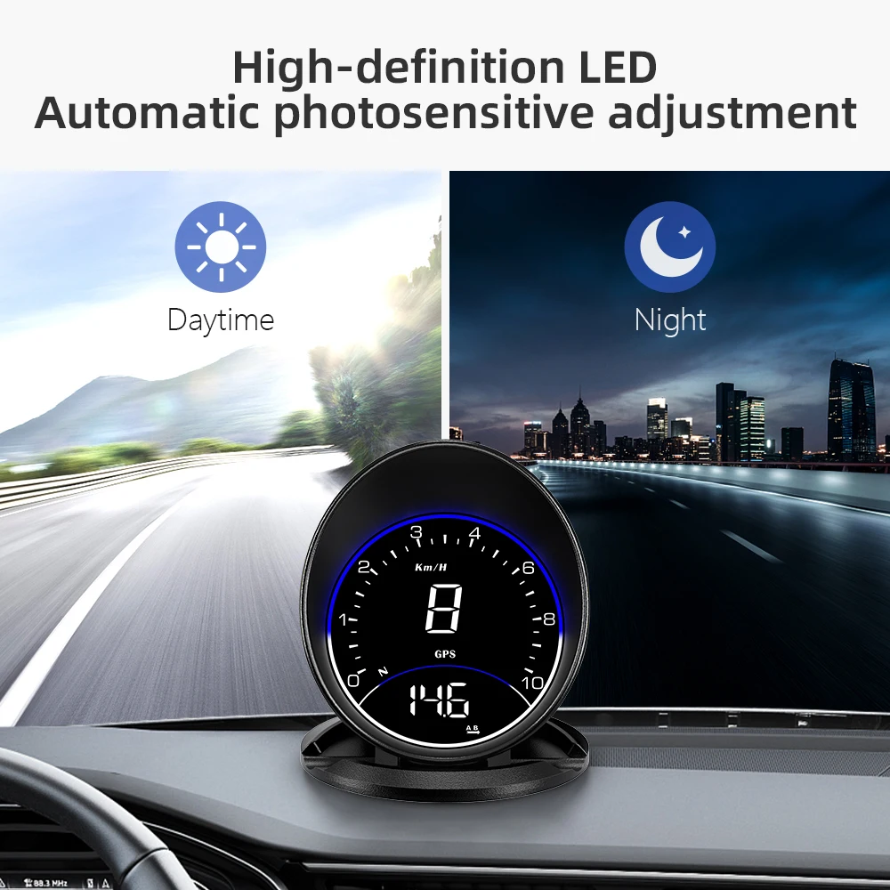 G6 Zero Ghosting GPS Universal Vehicle USB Head up Display Plug & Play 1-touch Switching Between Multi-interface HUD Speed/Clock