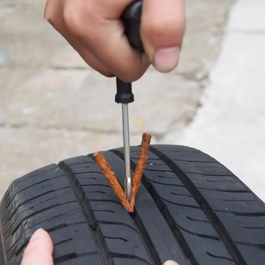 Motorcycle Vacuum Tire Repair Tool 6Pcs Set Of Car Motorcycle Tire Repair Tool Set Emergency Quick Tire Rubber Strip Repair Tool