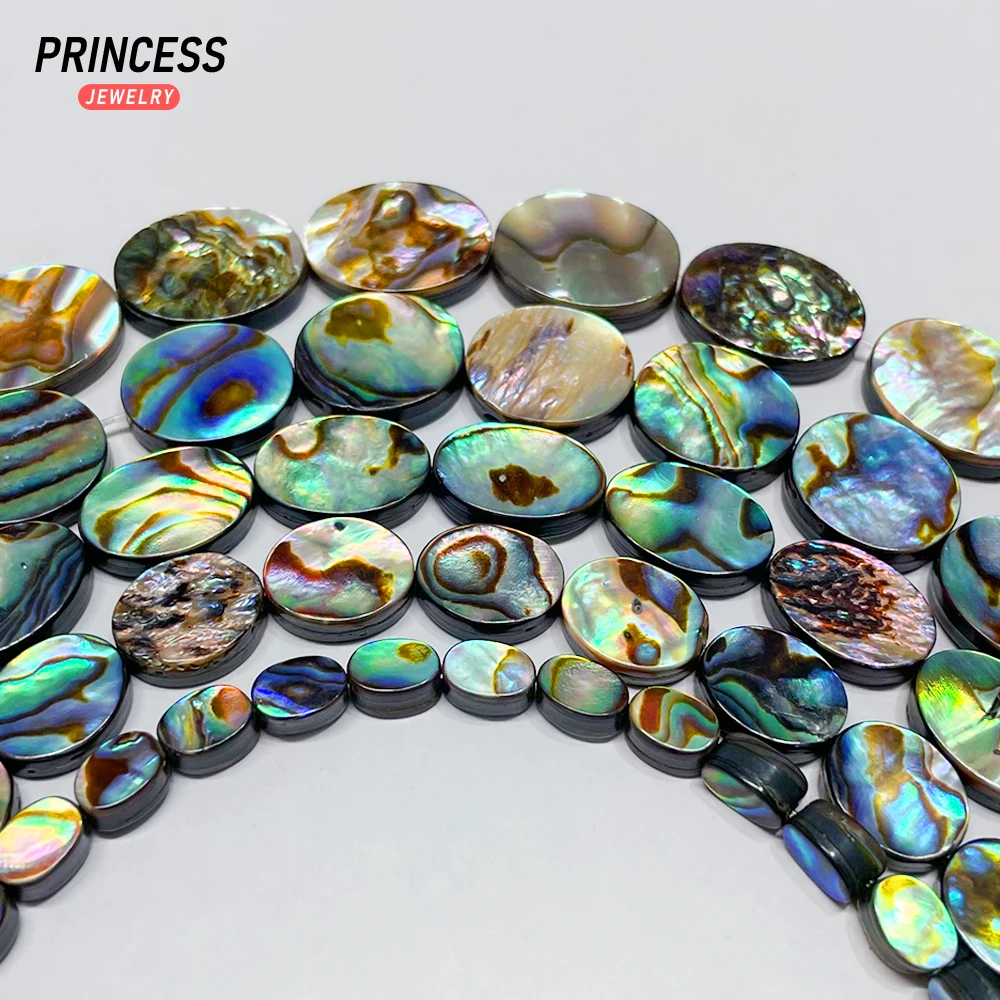 5pcs A+++ Natural Abalone Shell Oval 6-14mm Loose Beads for Jewelry Making Earrring Bracelets Wholesale DIY Accessories