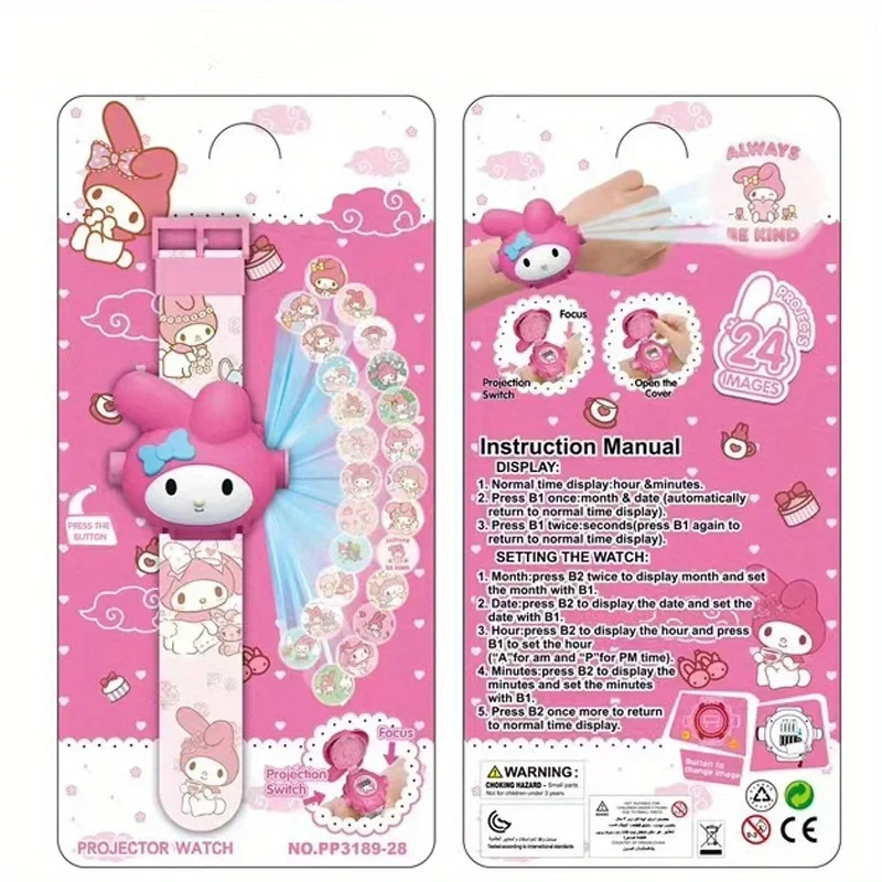Sanrio projection Watch Cartoon Creativity Watch Suitable for Girls Birthday Gift Student Prize