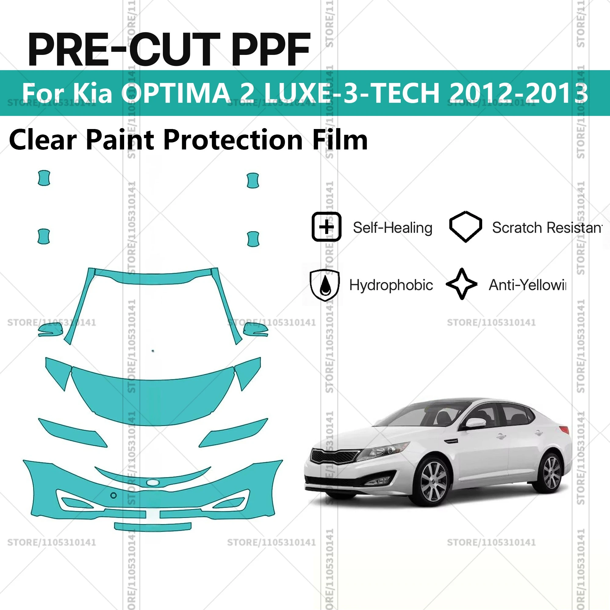 

Pre-Cut Paint Protection Film PPF Transparent Car Film Professional Automotive PPF For Kia OPTIMA 2 LUXE-3-TECH 2012-2013