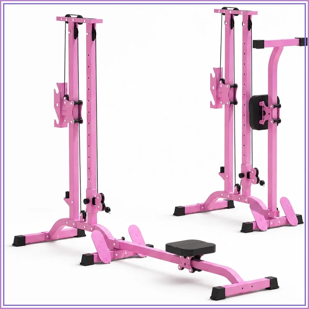 Foldable Cable Machine for Home Gym, 71-Inch Frame, Multi-Function Workout Equipment