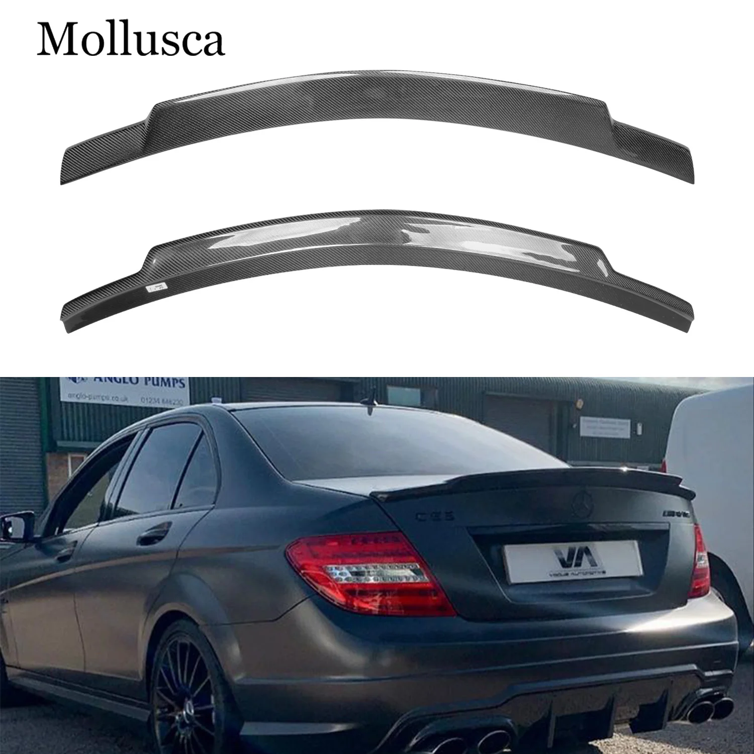 

For Mercedes-Benz C-Class W204 4Door C74 Style Carbon Fiber Rear Spoiler Trunk Wing 2007-2014