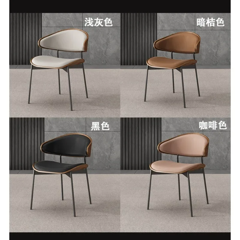 Medieval style dining chair cafe Italian minimalist household solid wood light luxury