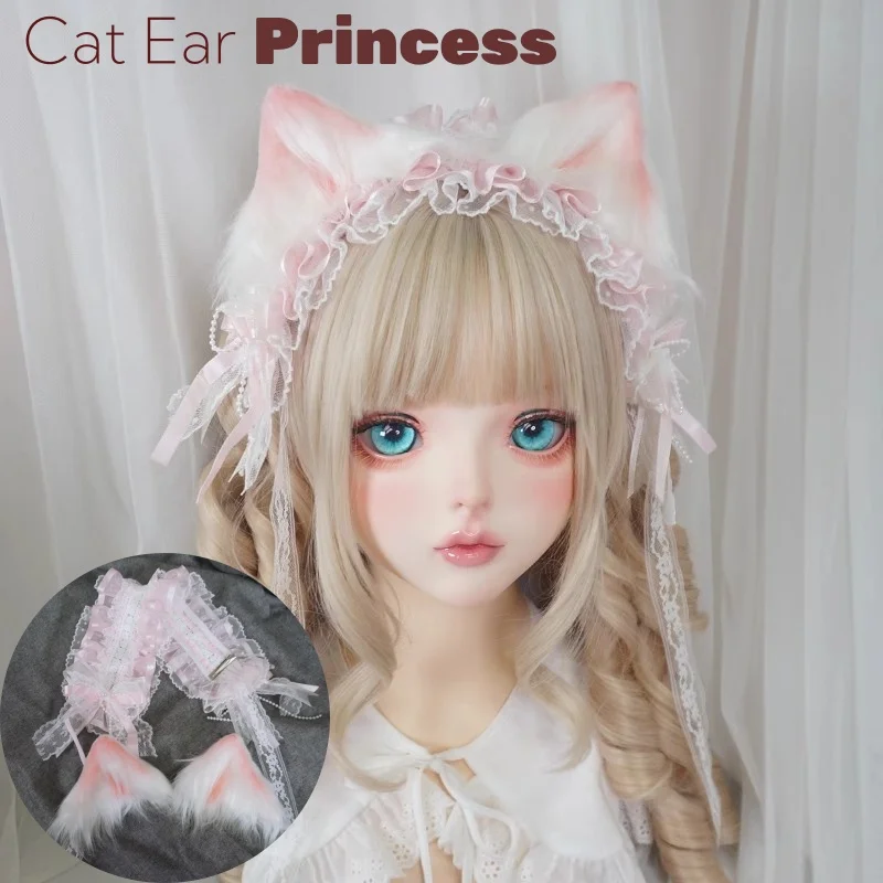 Original Dreamy Super Fairy Harajuku Headpiece Cat Girl Butterfly Knot Lolita Hairband Maid Cosplay Sweet Princess Hair Clip