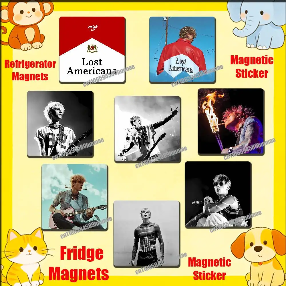 

For M-MGK Lost Americana Fridge Freezer Refrigerator Magnets Kitchen Metal Cabinet Magnetic Sticker Card