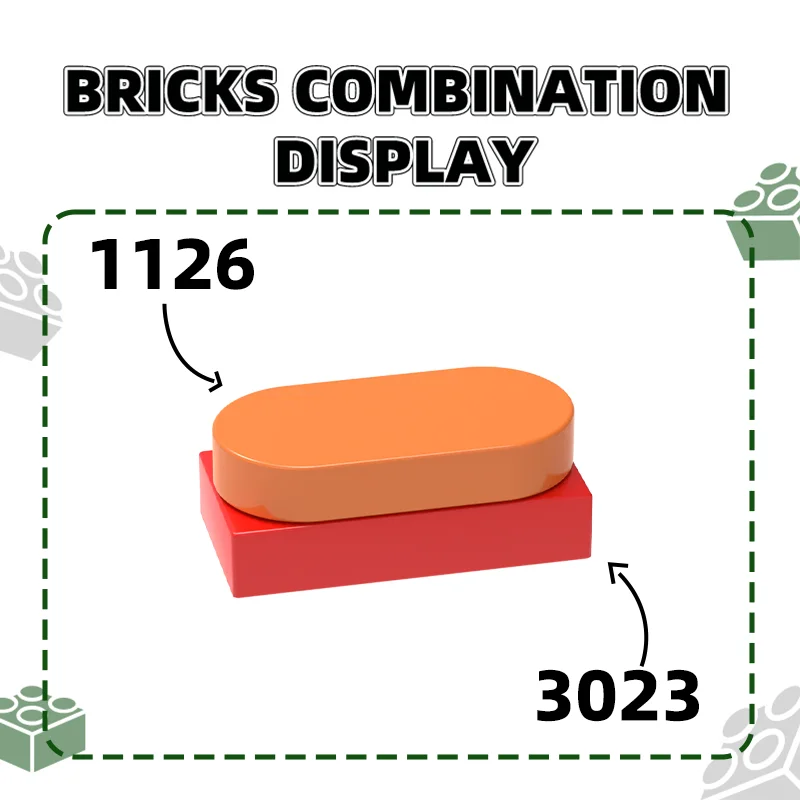 Wange 436Pcs/Lot 1126 Ellipse 2Holes Building Blocks Moc Classic Accessories Compatible with Bricks Construction Children Toys