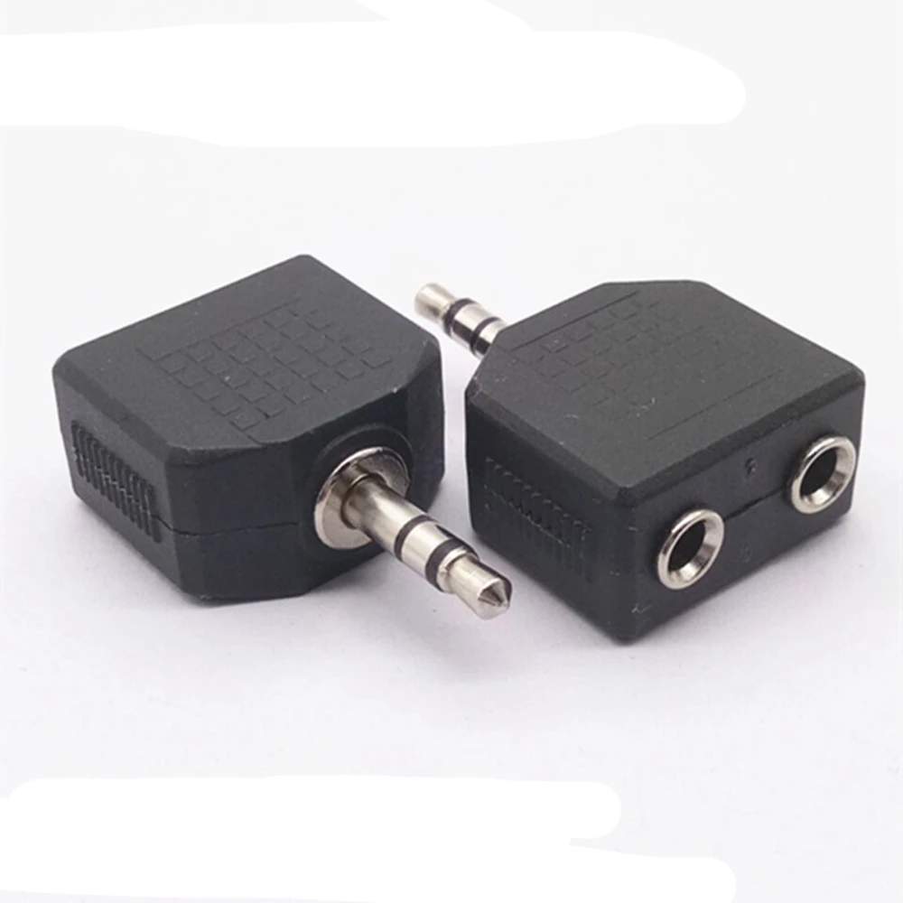 1 قطعة 3.5 مللي متر جاك ذكر إلى مزدوج AUX أنثى Y الفاصل محول للهاتف ميكروفون المتكلم سماعة الصوت سماعة #4