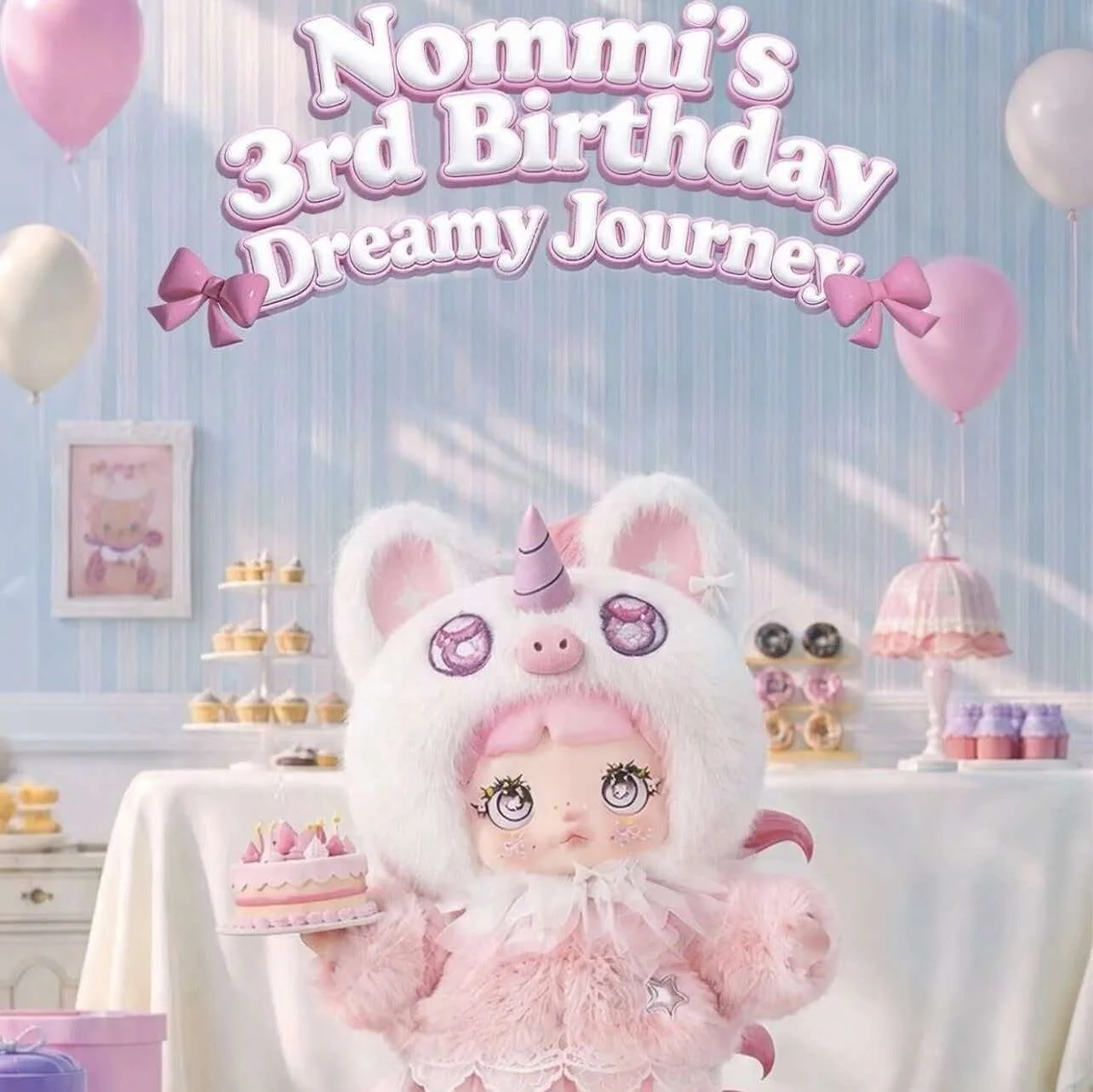 Nommi Plush Doll Star Wish Collector 3rd Anniversary Limited 400% Size Hanging Card Collectible Art Toy Cute Figure Gift for Fan