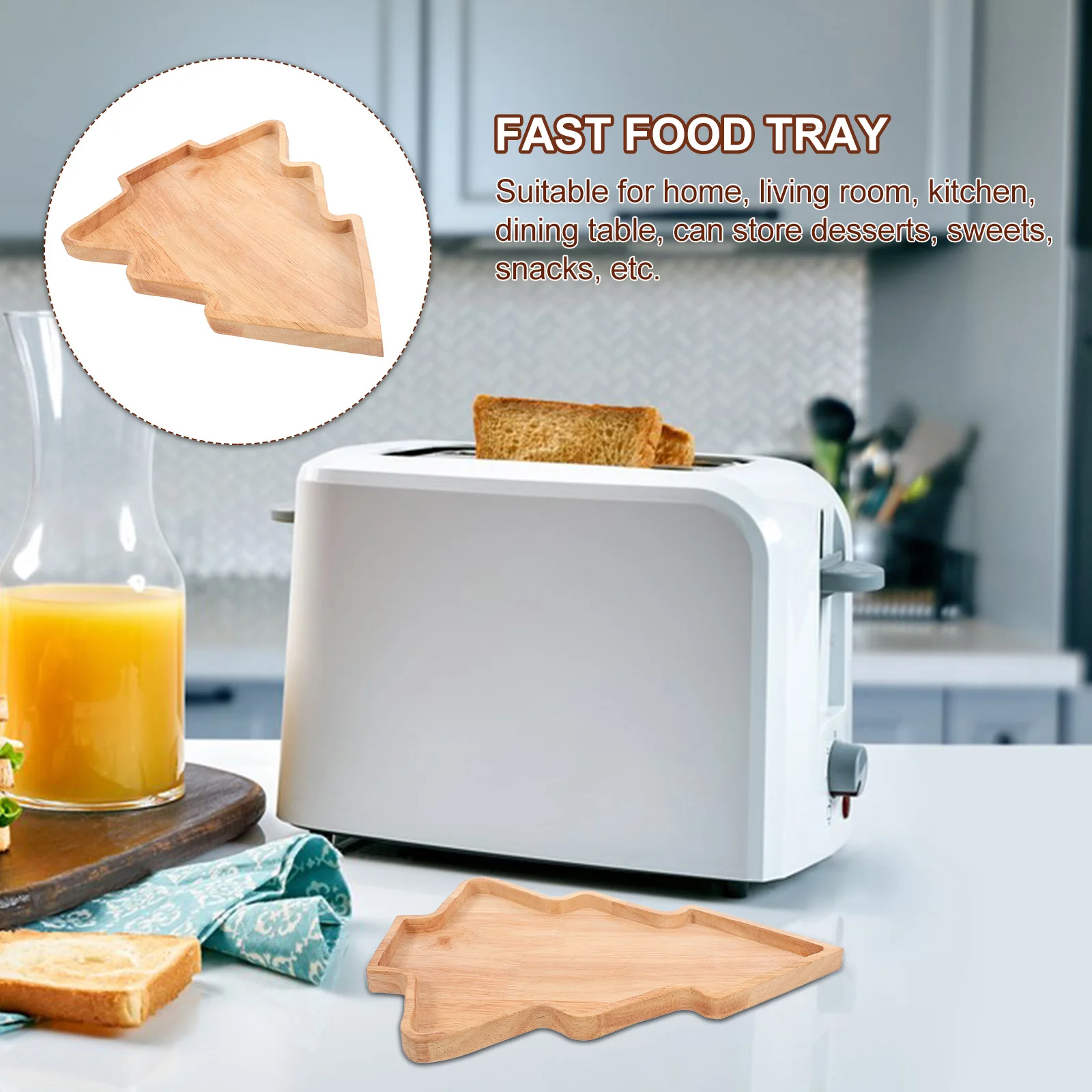 

Wooden Christmas Tree Shaped Dish Multi-Functional Xmas Dessert Tray Fruit Plate Party Tableware Decoration Wood Plate