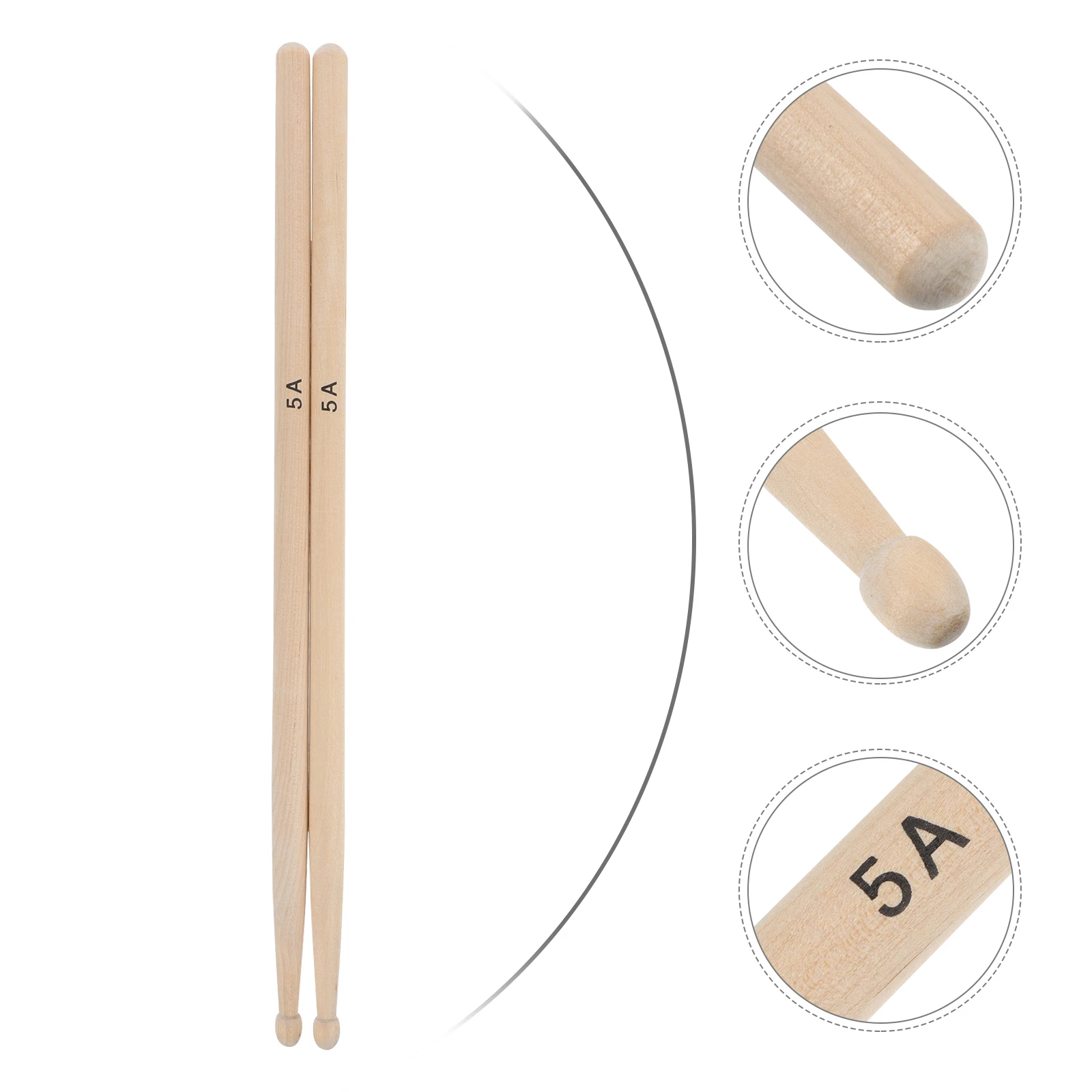 

Maple Drumsticks Durable Smooth Professional Practice Beginner Drum Sticks Wood Percussion Musical Instruments