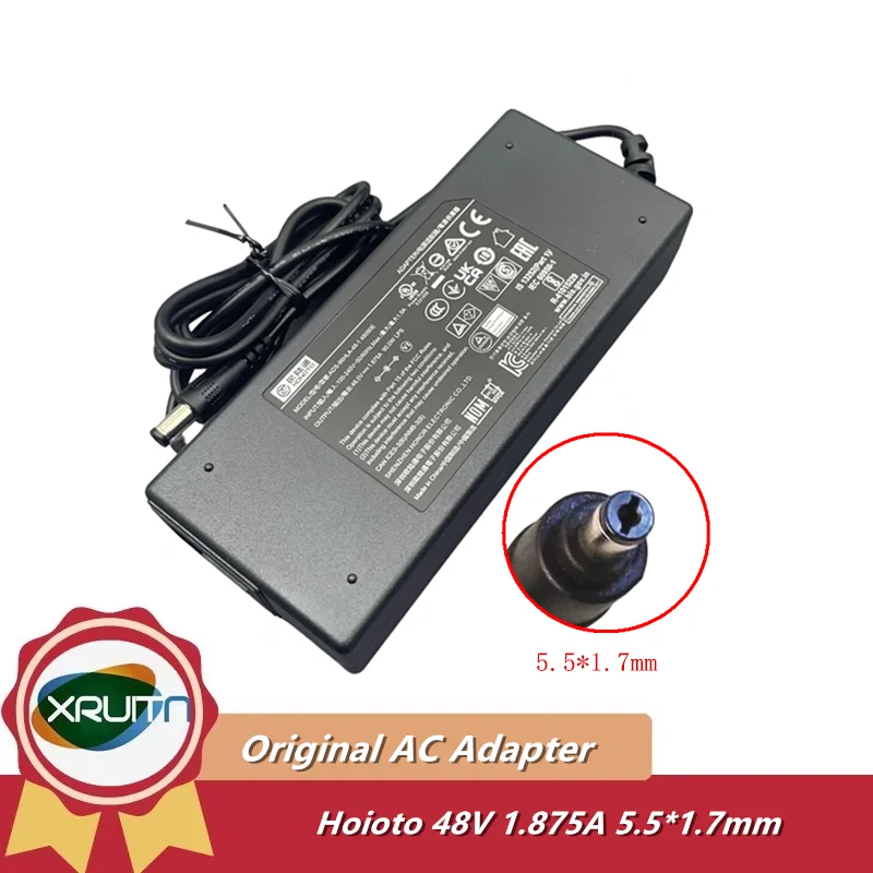 

Подлинный Hoioto ADS-96HLA-48-1 48090E 48 В 1,875 А 90 Вт адаптер переменного тока зарядное устройство для Hikvision POE видеорегистратор оригинальный блок питания