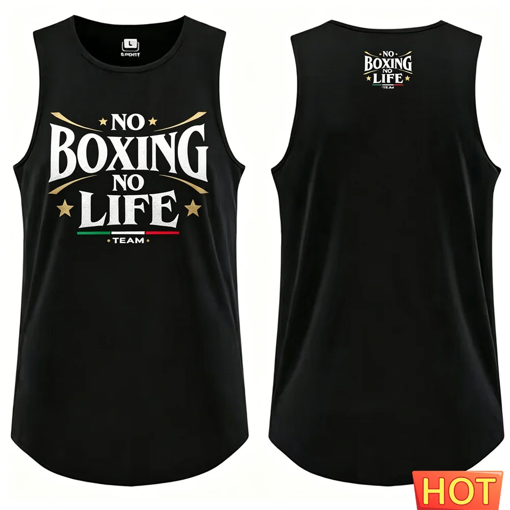 Herren-T-Shirts, Tanktop, Sommer-Boxweste für Herren, lässiges ärmelloses T-Shirt mit Rundhalsausschnitt für Herren, schnell trocknendes T-Shirt