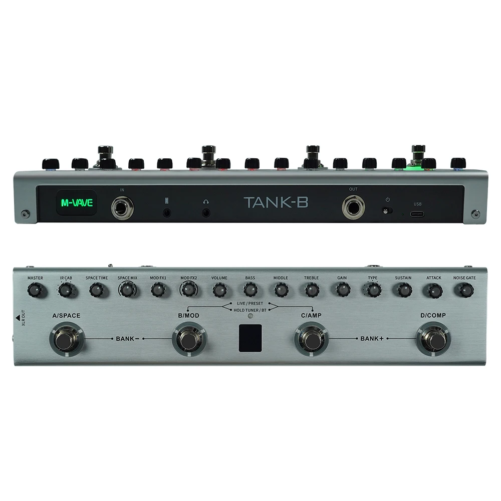 M-VAVE Tank-G/Tank-B Pedal de Guitarra Multi-Efeitos, Recarregável