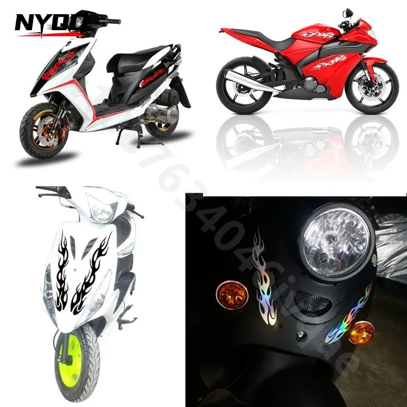 Reflective Colorful Cool Flame Bar Car Motorcycle Electric Sticker Horizon Street Car Side Sticker