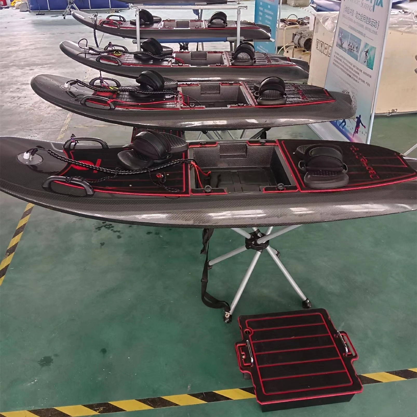 Carbon fiber competitive power surfboard controlled speed water surf pedal