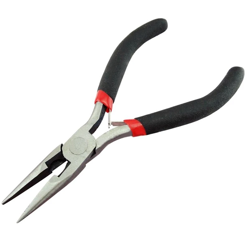 2 Pcs Black Repair Tool: 1 Pcs Plastic Anti-Static Tweezers Repair Tool & 1 Pcs Handy Pliers DIY Tool Needle Nose No Tooth Retai