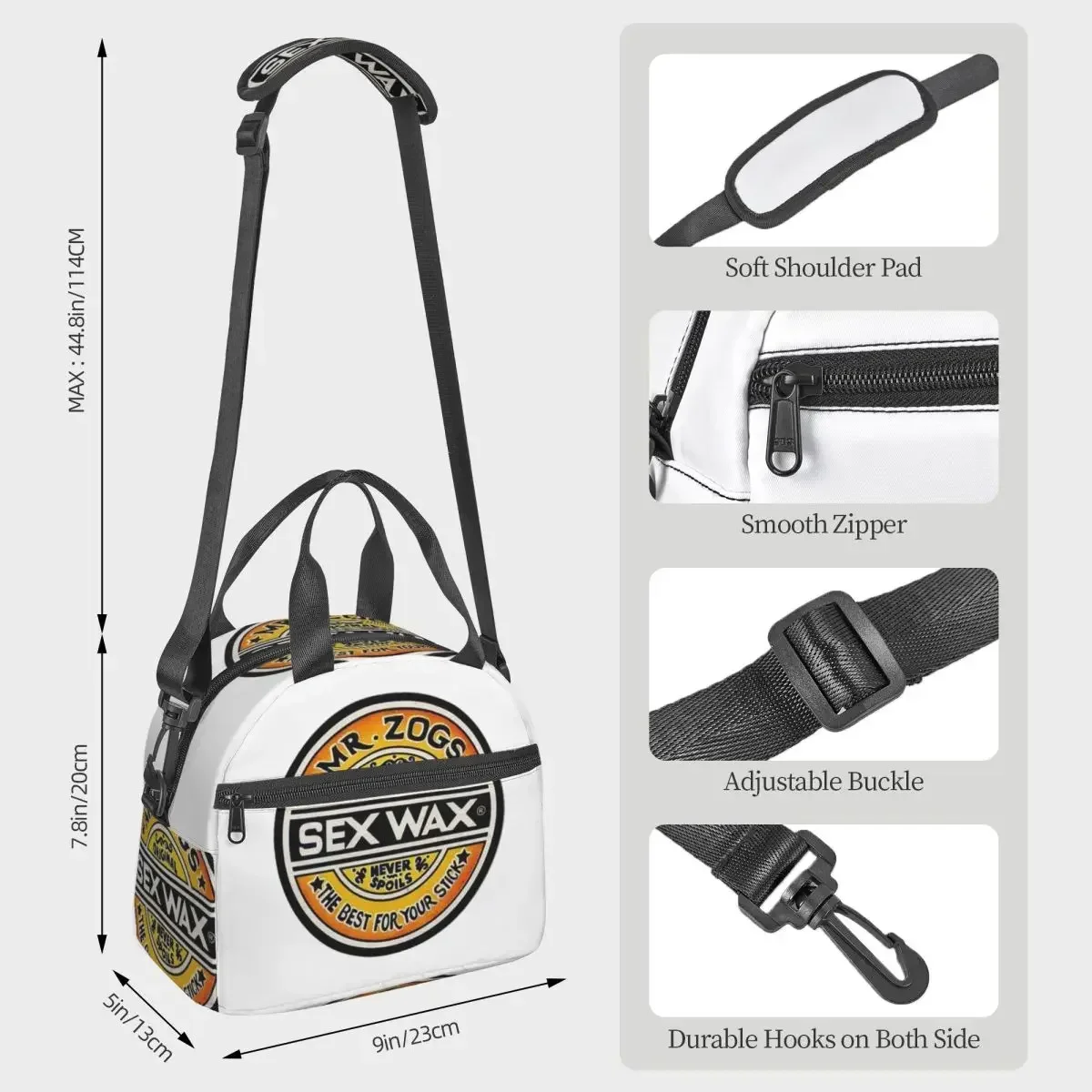 Mr Zogs Sex Wax Insulated Lunch Bag for Women Office Cooler Thermal Box Tote Leakproof Lunch Boxes