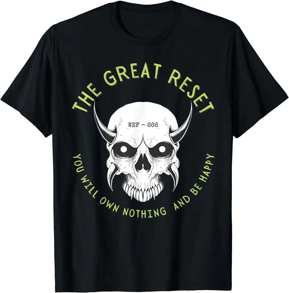 Футболка с рисунком министерства истины и надписью The Great Reset, футболки с рисунком из аниме высокого качества, 100% хлопок, с коротким рукавом