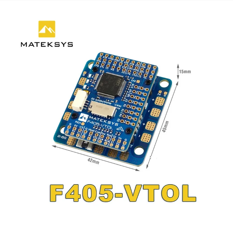 

Matek MATEKSYS F405-VTOL STM32F405RGT6 Flight Controller Built-in OSD MicroSD Card Slot 2~6S For FPV RC Drones Multirotor