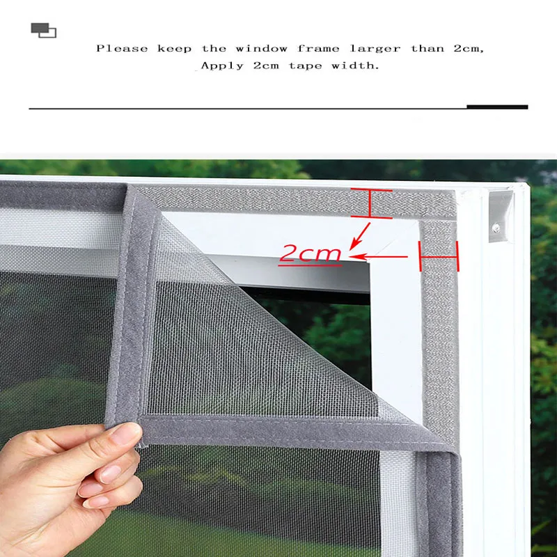 Summer, home use, simple, gray, mosquito net mesh, multi size screen window, 2cm self-adhesive tape, screen window, curtain mesh