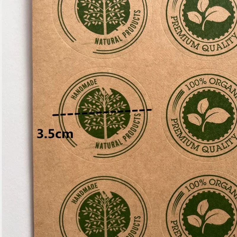 100% Organic / Premium Quality / Ingredients / Handmade / Natural Prooucts / Gift Sealing Sticker Tags Decoration Label Sticker