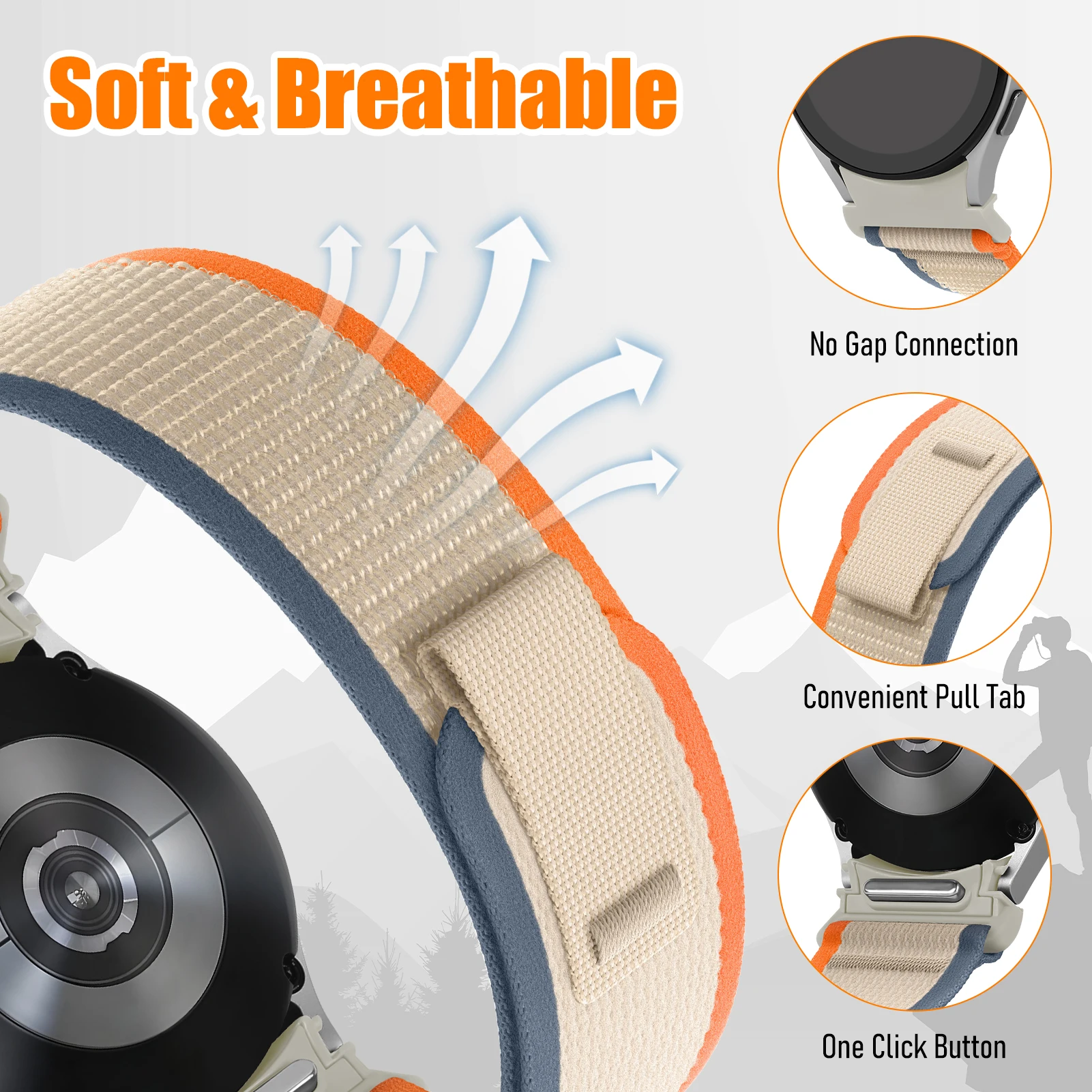 Trail loop Band for Samsung Galaxy watch 7 6 5 4 44mm 40mm/FE/5 Pro 45mm correa bracelet Galaxy watch6 classic 47mm 43mm Strap