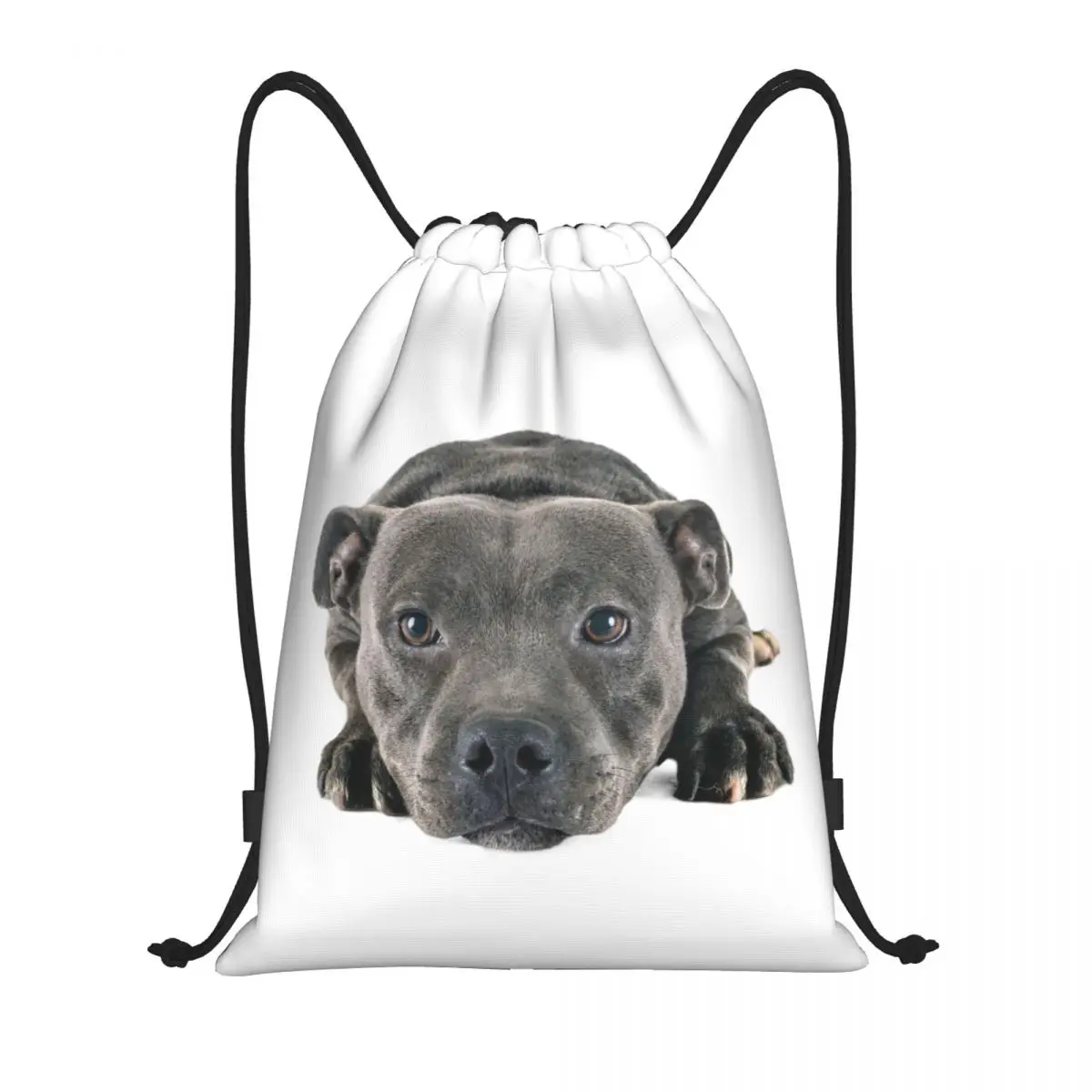 Custom Staffordshire Bull Terrier Drawstring Bags for Training Yoga Backpacks Men Women Sports Gym Sackpack