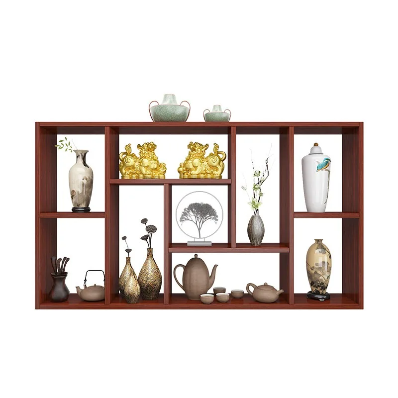 

Wall-mounted Bogu frame Wall ornament display cabinet Zisha pot tea set Tea storage rack Wall-mounted Duobao Pavilion shelf