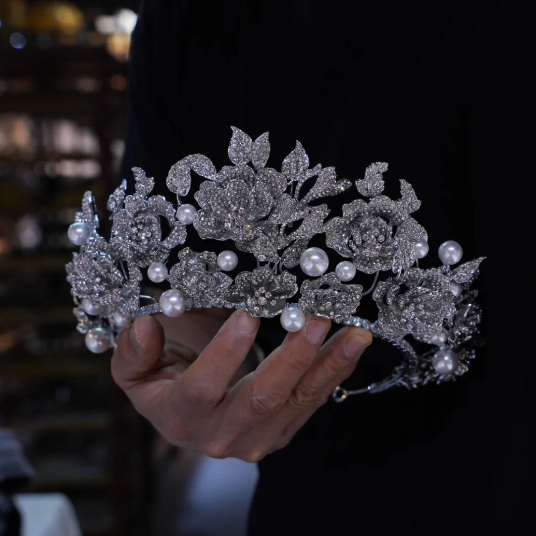 

Дизайн в стиле барокко, свадебные хрустальные головные уборы, свадебный жемчуг, свадебный аксессуар для волос для невест
