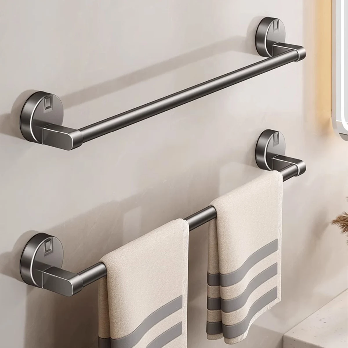 Towel Rack Bathroom Perforated Suction Cup Wall Mounted Storage Rack Toilet Storage Bathroom Towel Rod Bathroom Supplies