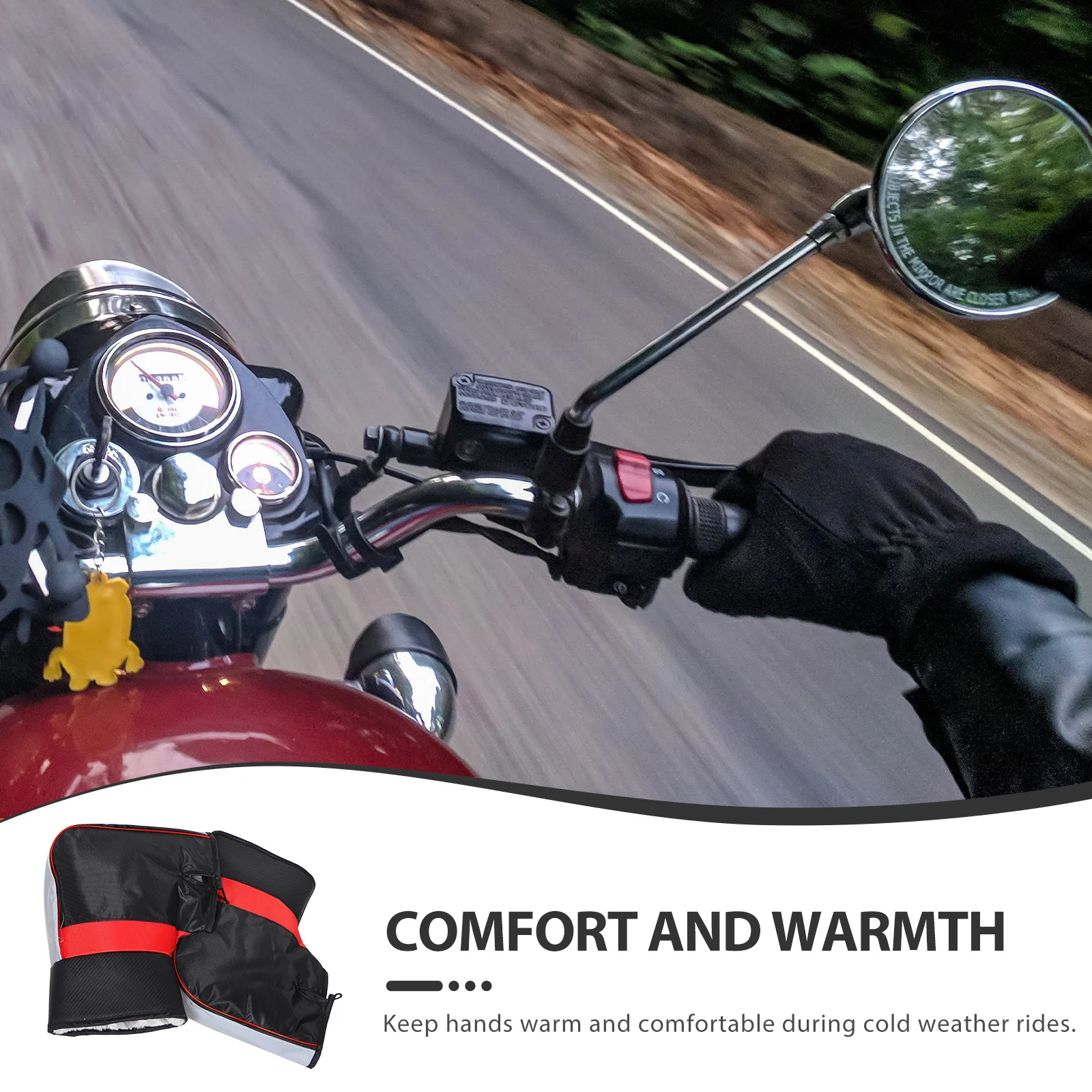 1 زوج الشتاء دراجة كهربائية المقود القفازات يندبروف مقاوم للماء سميكة الدافئة اليد يغطي ليلة عاكسة السلامة والعتاد