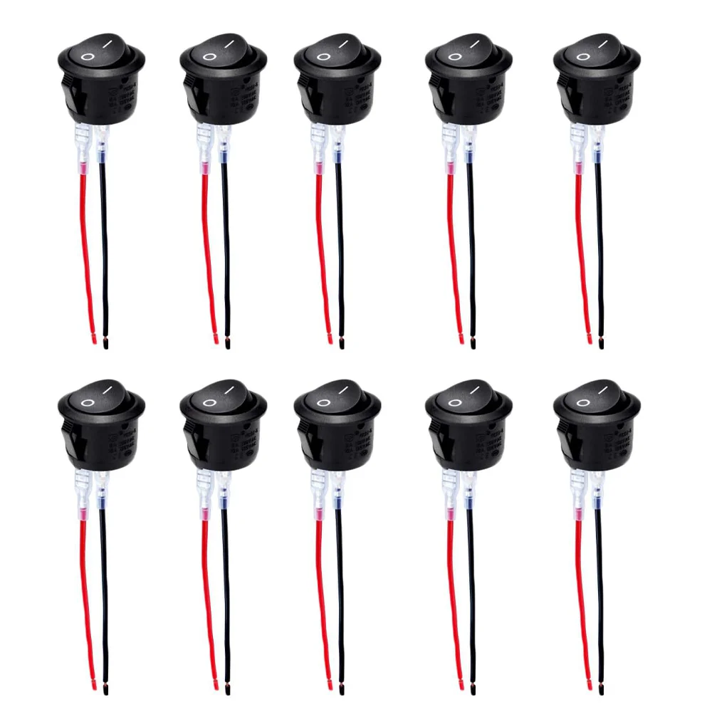 1–10 Stück 20 mm runder praktischer Joystick-Schalter SPST 2-poliger Snap-in-EIN-Off-Kippschalter Universal 12 V für Auto, Wohnmobil, Boot