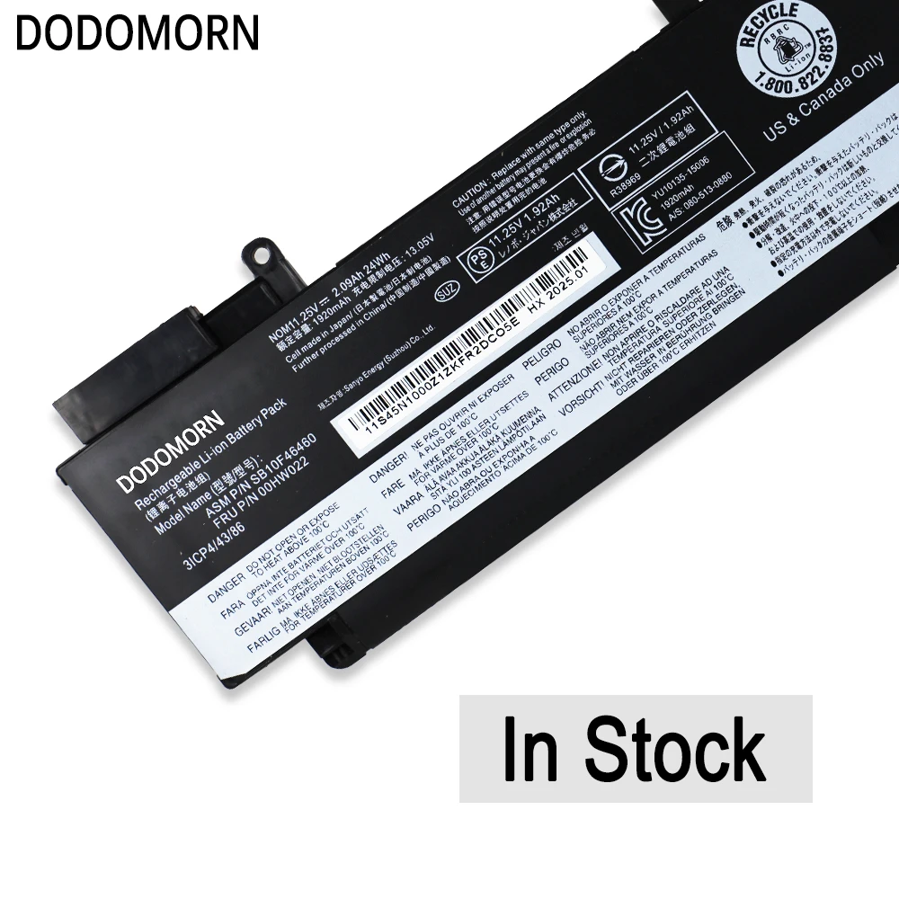 Batteria 11.4V 24Wh 2065mAh Per Lenovo T460S – Ricambio 00HW025, 00HW024, 01AV405, SB10J79004 – Protezioni Multiple