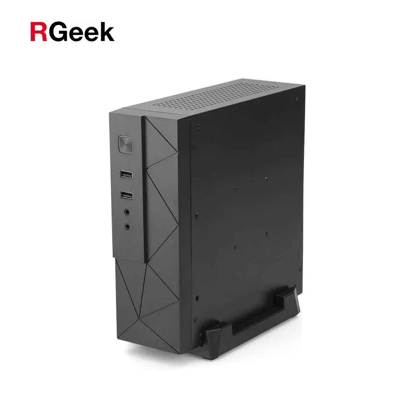 RGeek Cheap SPCC Mini ITX Case Computer PC Case Desktop Chassis Audio USB Port with Bracket Holder Mount