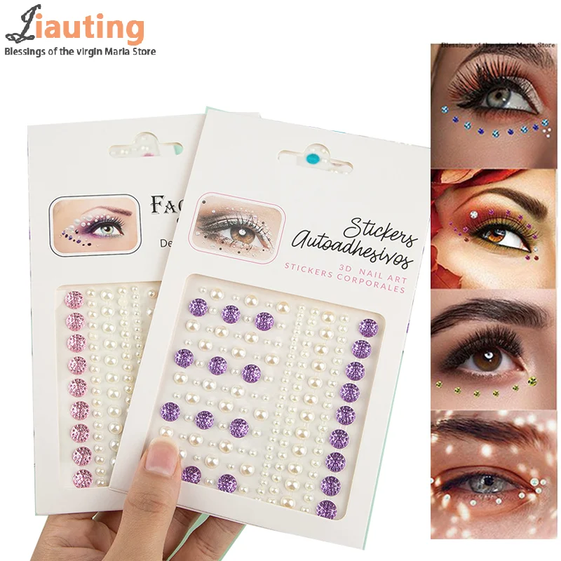 Disposable Tattoo Stickers Face Jewellery Diamond Makeup Art Eye Glitter Temporary Tattoos Eye Makeup Face Rhinestones Stickers