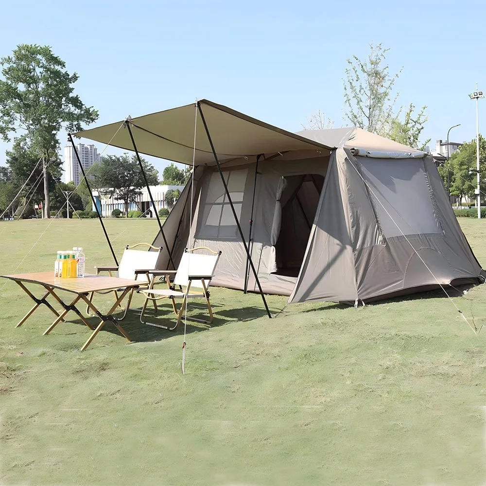 Outdoor tent Two rooms and one living room Large space Camping equipment Mountaineering camping outing