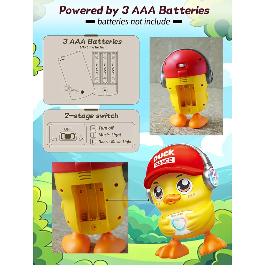 Música dança pato brinquedos com música leve para crianças bebê rastejando dança brinquedo musical para crianças brinquedos interativos musicais do bebê