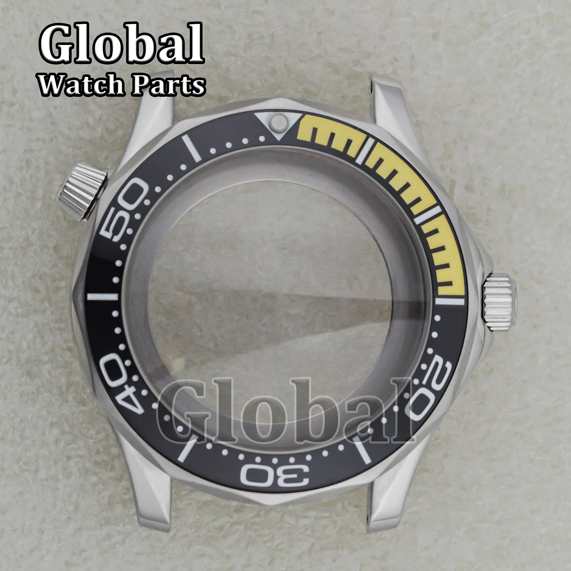 High Quality 41mm Stainless Steel Watch Case for Seamaster Glass Bottom 10ATM Waterproof Fit NH35/NH36 Mechanical Movement