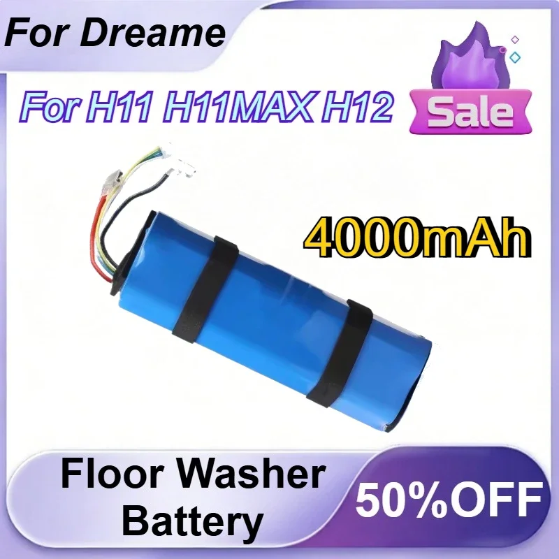 for Dreame H11 H11MAX H12 Cordless Hardwood Floors Cleaner Parts Floor Washer Battery 4000mAh Rechargeable Battery