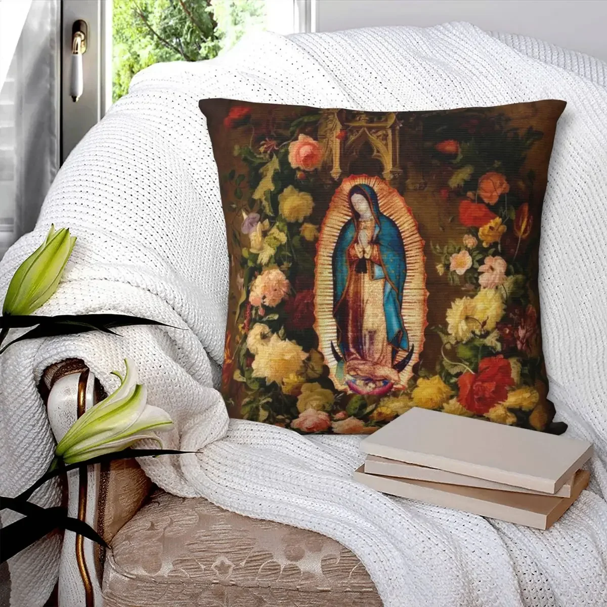 Our Lady Of Guadalupe Pillowcase Double-sided Printing Cushion Cover Decor Virgin Mary Pillow Case Cover Home Zipper 40X40cm