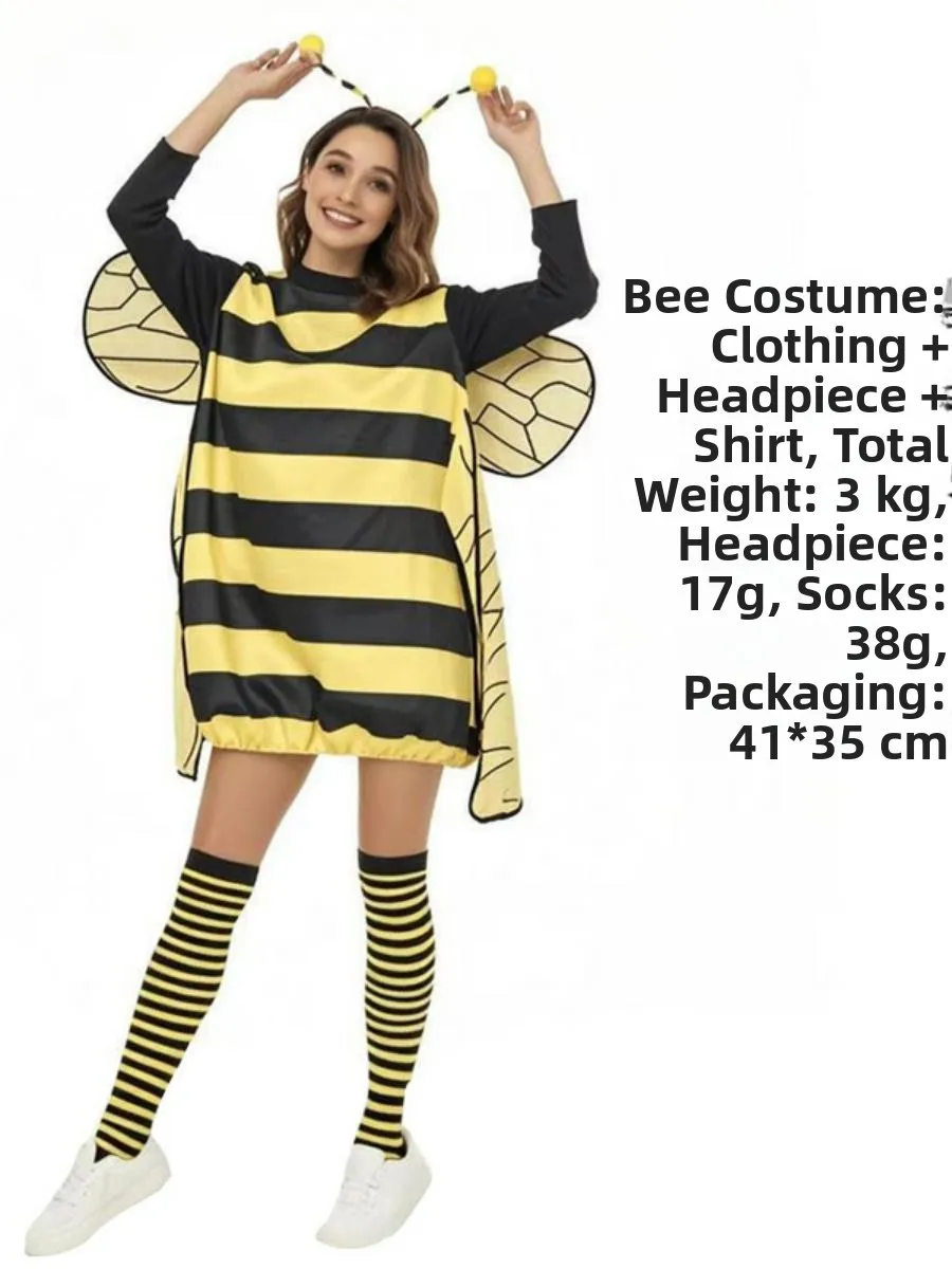 New Adult Bee Costume loween Par Festival Performance Clothing Polyester Material Traditional Chinese Stage Costume