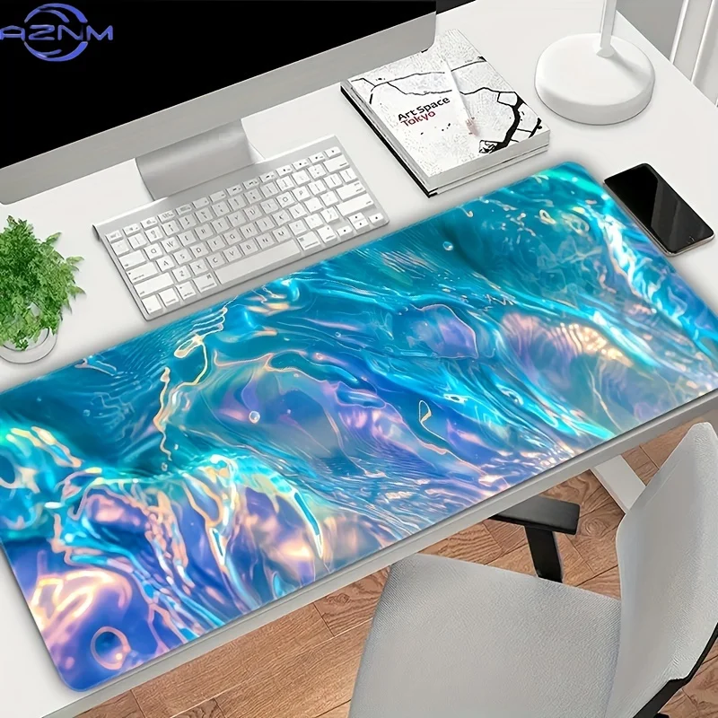 XXL Swirling Water Wave Mouse Pad Non-Slip Rubber Precision Lock Edge  Gaming large Desk Mat PC Accessories for Office