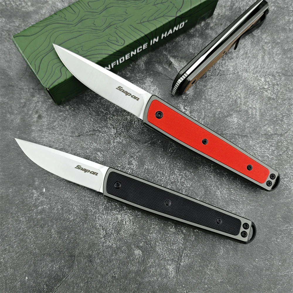 7190 Flipper Pocket Folding Knife Bead Blasted Blade G10 Handles with GRN Inlays Portable Multi-hunting Outdoor Tactical Knives