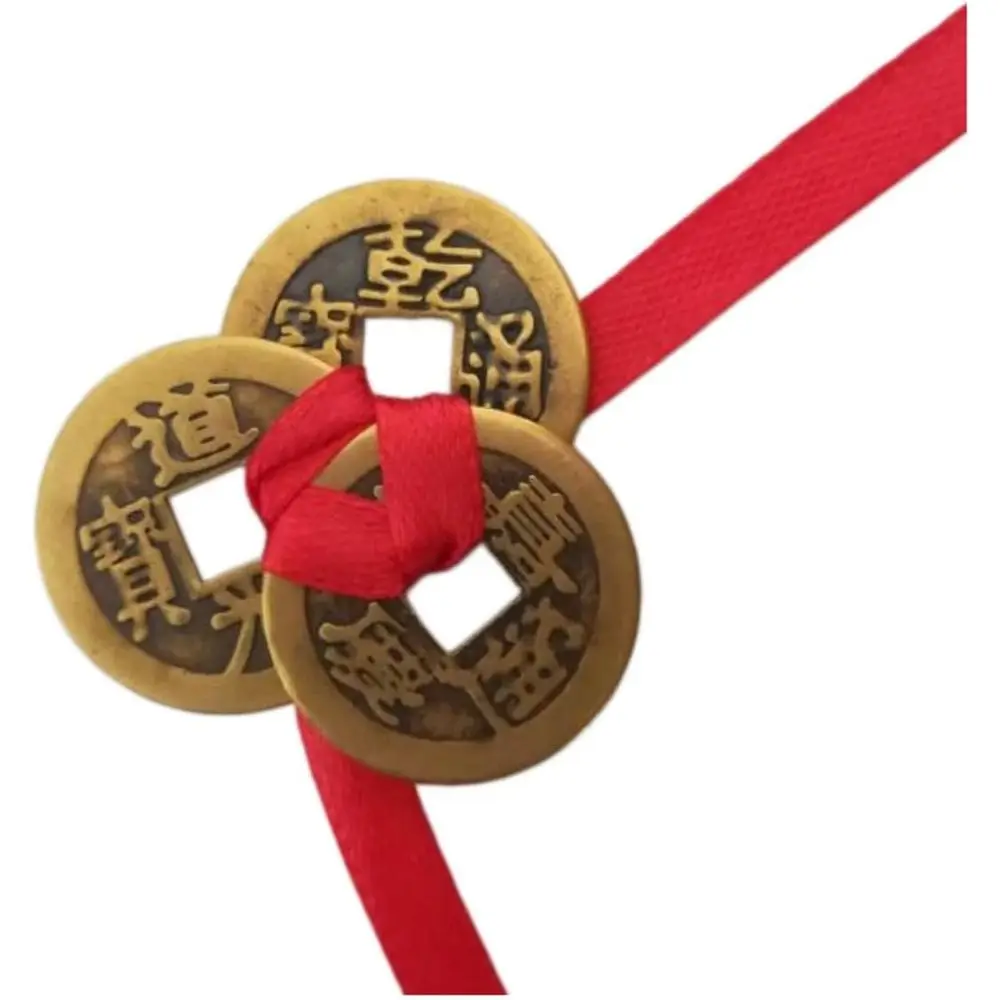 

Feng Shui Lucky Charms: Tri-Emperor Coins, Good Fortune Tassels, and Decorative Urn for Home, Office, and More