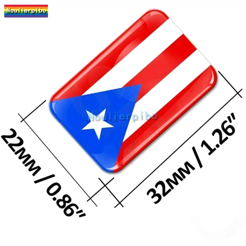 3D Car Sticker Puerto Rico Flag Badge Sticker Epoxy Dome Sticker Car Window Mirror Motorcycle Laptop Mobile Phone Vinyl Decal